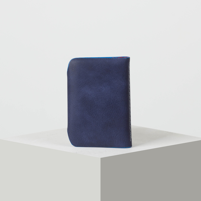 Визитница вертикальная, 1 ряд, 26 листов, цвет синий