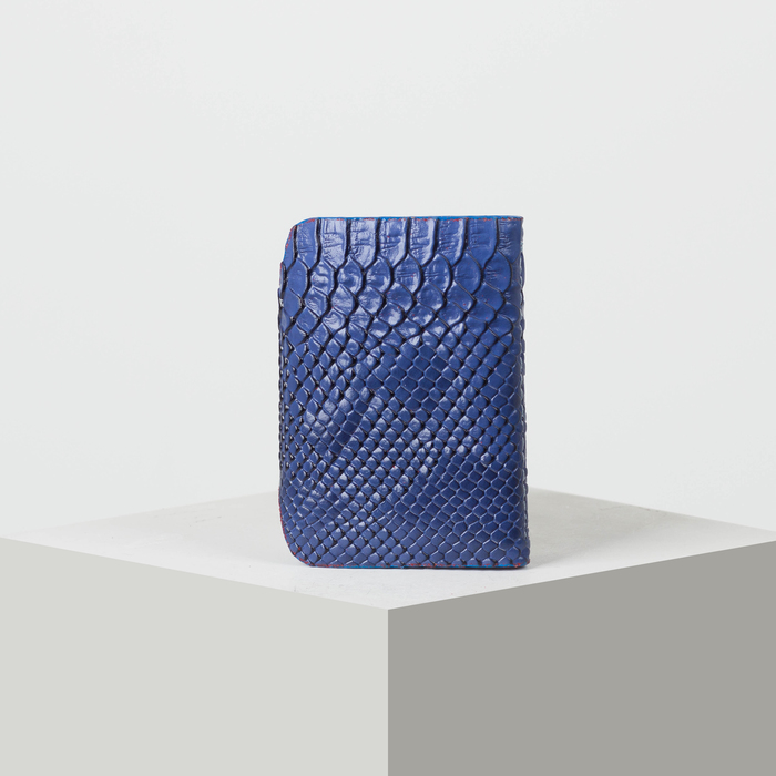 Визитница вертикальная, 1 ряд, 26 листов, змея, цвет синий