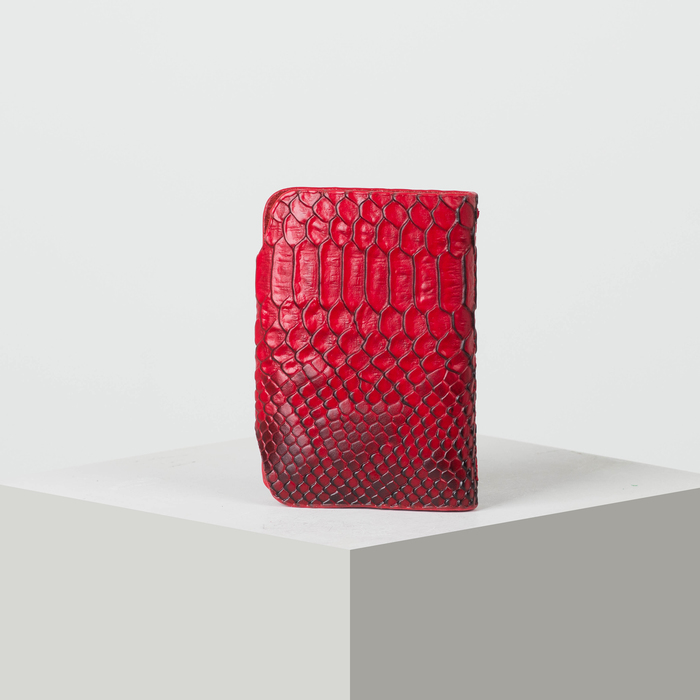 Визитница вертикальная, 1 ряд, 26 листов, змея, цвет красный