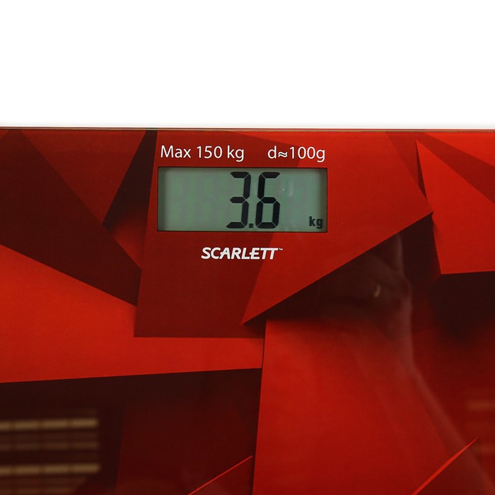 Весы напольные Scarlett SC-BS33E086, электронные, до 150 кг, красные