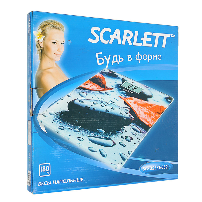 Весы напольные Scarlett SC-BS33E052, электронные, до 180 кг, "камни"