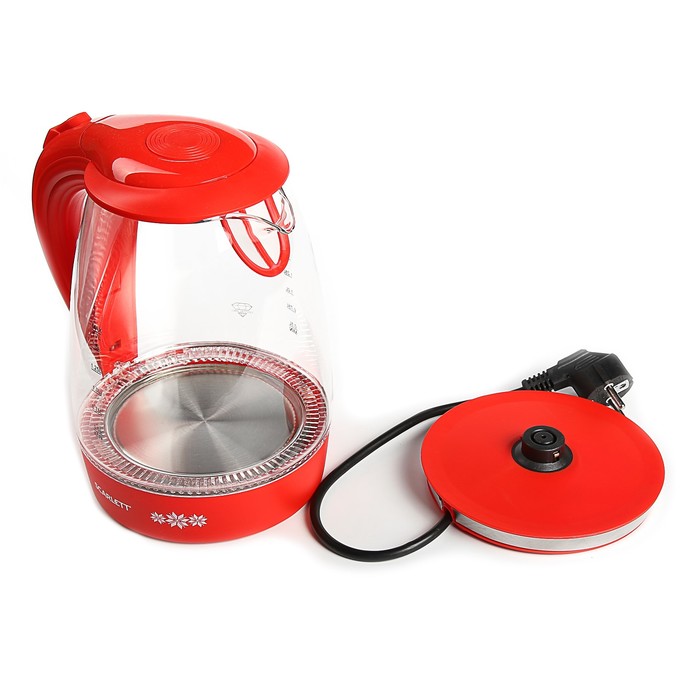 Чайник электрический Scarlett SC-EK27G28, 2200 Вт, 1.7 л, красный