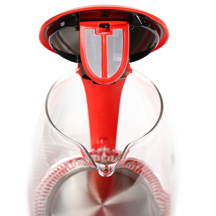 Чайник электрический Scarlett SC-EK27G28, 2200 Вт, 1.7 л, красный