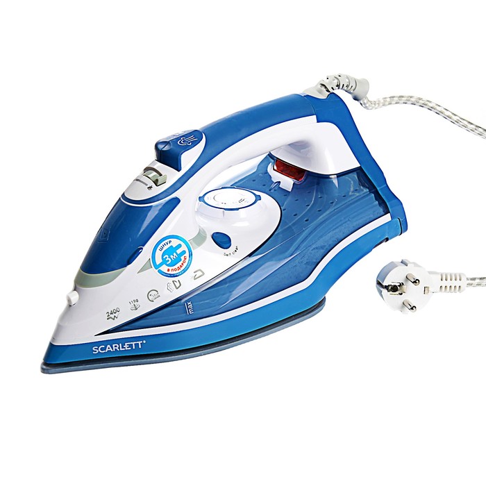 Утюг Scarlett SC-SI30K17, 2400 Вт, паровой удар 115 г/мин, синий