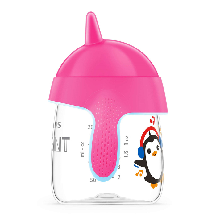 Чашка-поильник с твёрдым носиком, 260 мл, от 12 мес., цвет розовый