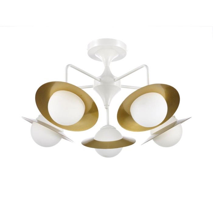 Люстра "Мария" 5x60Вт Е14 белый, золото 66x66x35,5см