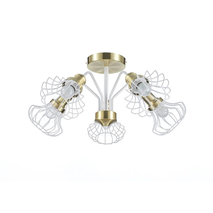 Люстра "Валерия" 5x60Вт Е27 белый, песочный 60x60x27см