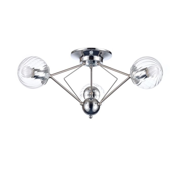 Люстра "Молекула" 3x60Вт Е27 серебро 65x65x27,5см