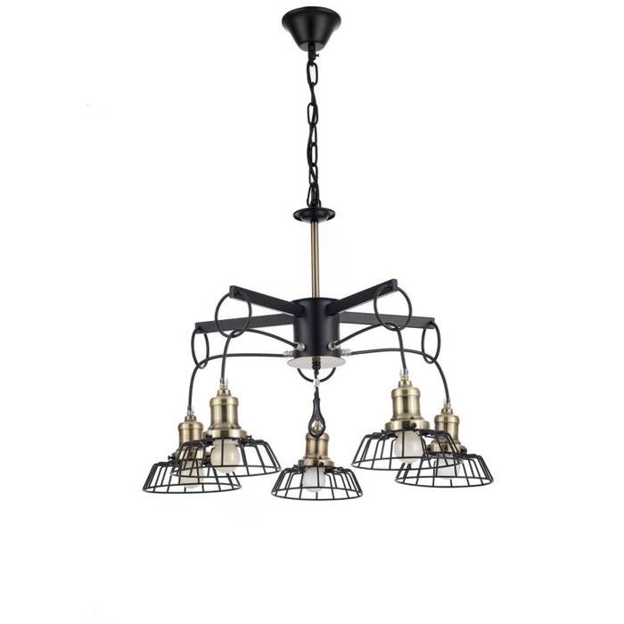 Люстра "Паула" 5x60Вт E27 черный 60x60x100см