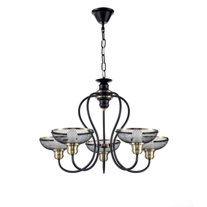 Люстра "Брауни" 5x60Вт E27 черный, бронза 63x63x43см