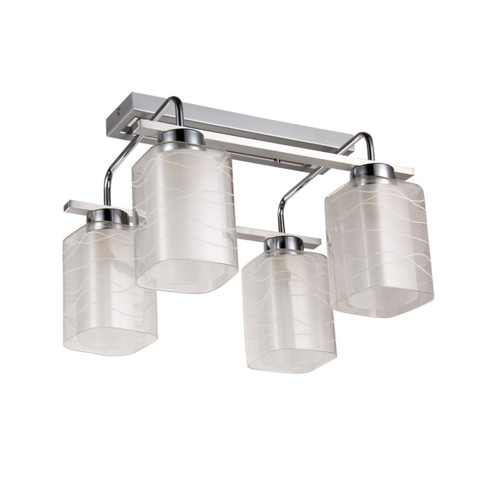 Люстра "Стела" 4x60Вт E27 белый, хром 39x37x29см