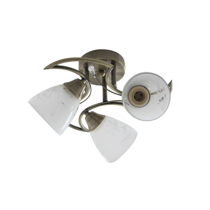 Люстра "Прайя" 3x60Вт E27 бронза 41x41x25см