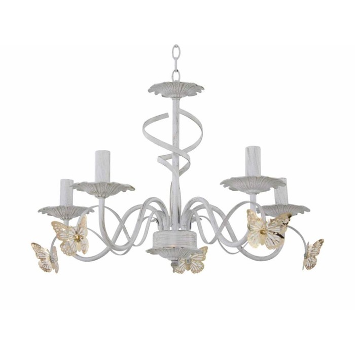 Люстра "Сюзана" 5x60Вт Е14 белый, золото 60x60x83см