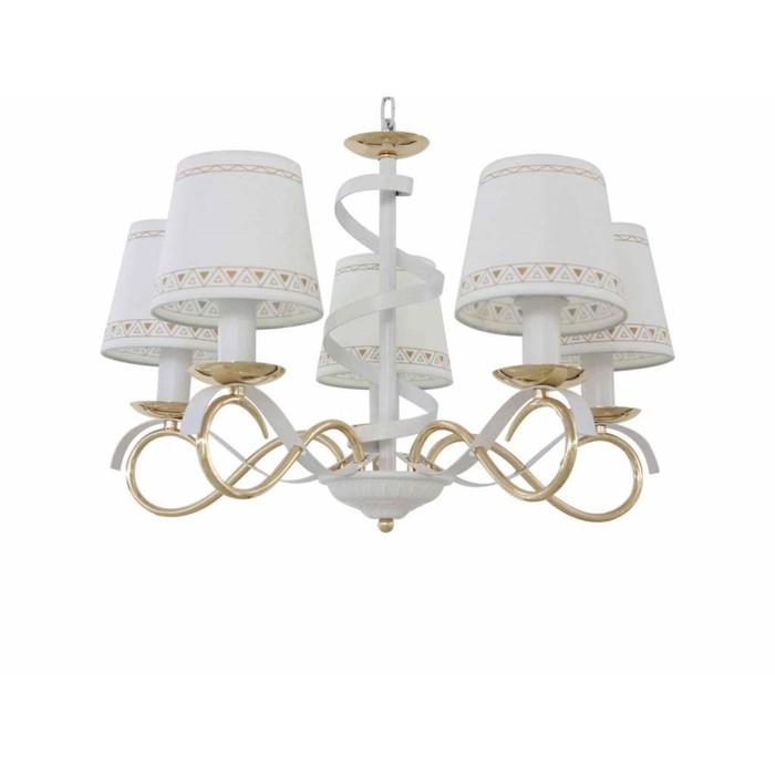 Люстра "Каролина" 5x60Вт Е14 белый, золото 57x57x84см
