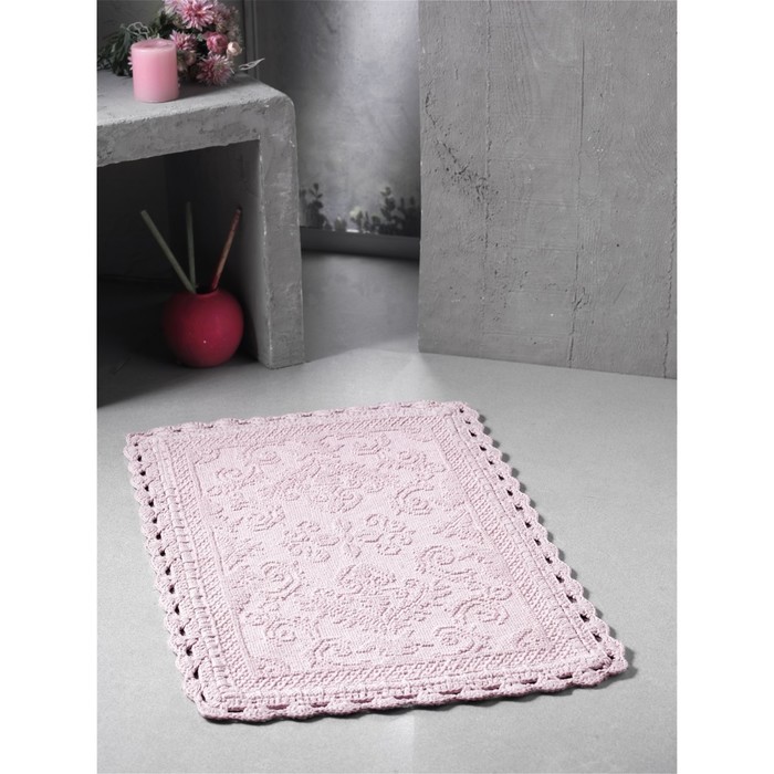 Коврик для ванной кружевной Darin, размер 55х85 см, абрикосовый 5109