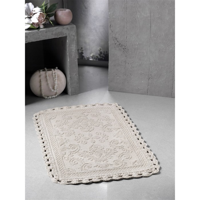 Коврик для ванной кружевной Darin, размер 55х85 см, кофейный 5109