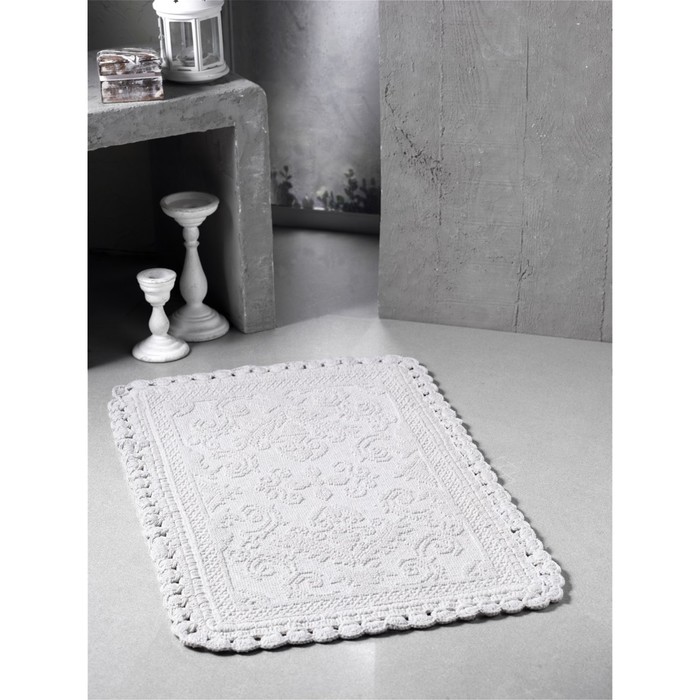 Коврик для ванной кружевной Darin, размер 55х85 см, кремовый 5109