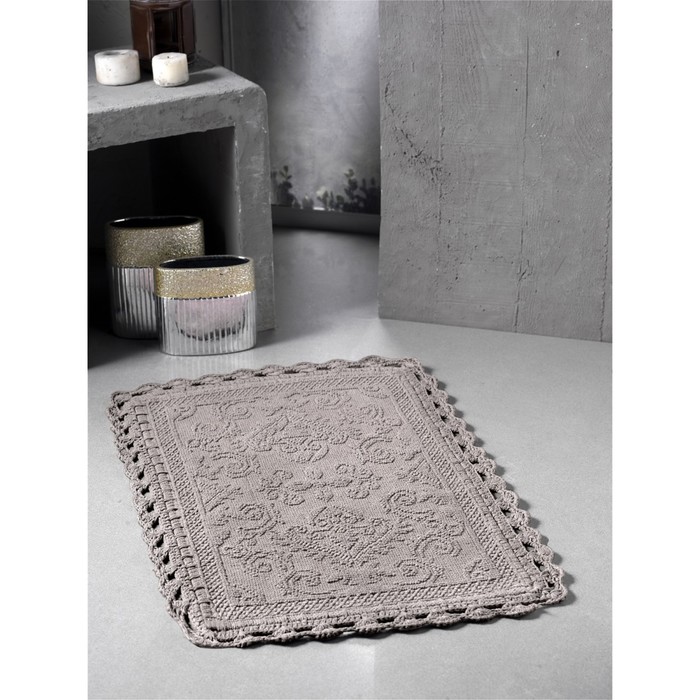 Коврик для ванной кружевной Darin, размер 55х85 см, коричневый 5109