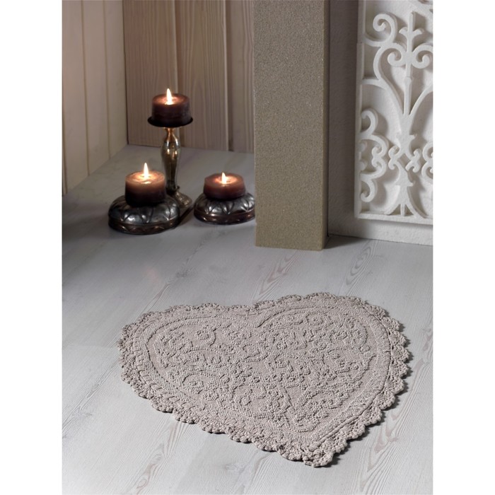 Коврик для ванной кружевной Sisley, размер 60х65 см, коричневый