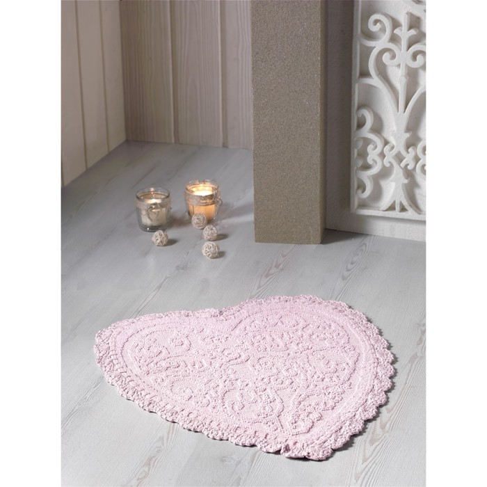 Коврик для ванной кружевной Sisley, размер 60х65 см, абрикосовый