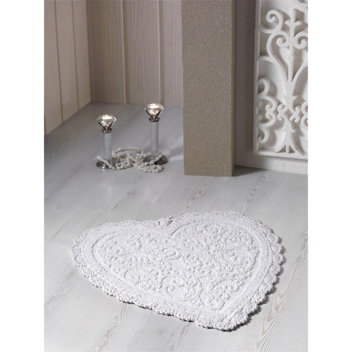 Коврик для ванной кружевной Sisley, размер 60х65 см, кремовый