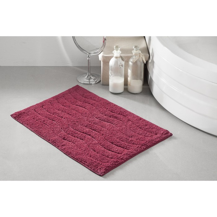 Коврик для ванной Aren, размер 40х60 см, бордовый 5107