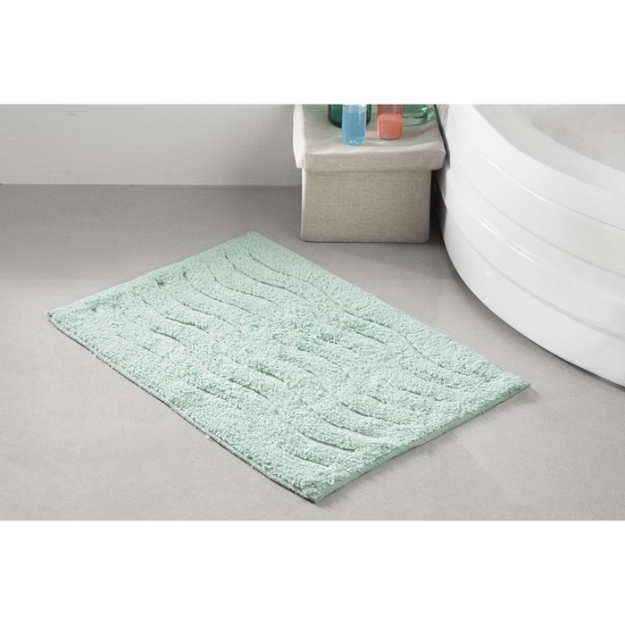 Коврик для ванной Aren, размер 40х60 см, зелёный 5107
