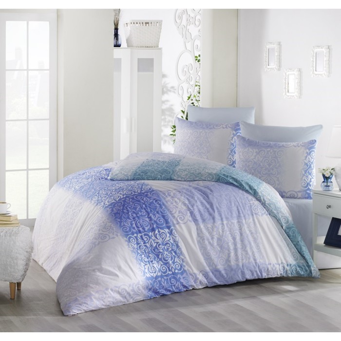 КПБ Elfin 1,5 сп, 160х240 см, 160х220 см, 50х70 см-1 шт., голубой