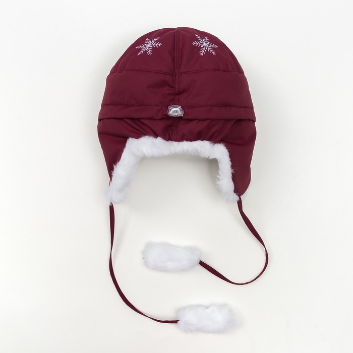 Шапка для девочки, размер 52 см, цвет брусника