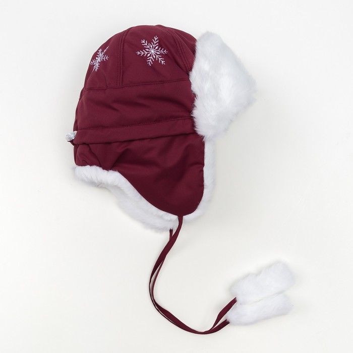 Шапка для девочки, размер 52 см, цвет брусника