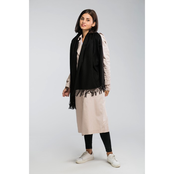 Палантин женский MINAKU "Кашемир", размер 70*180 см, цвет чёрный