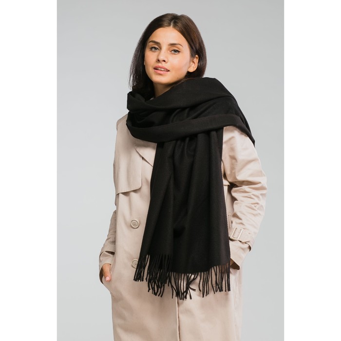 Палантин женский MINAKU "Кашемир", размер 70*180 см, цвет чёрный