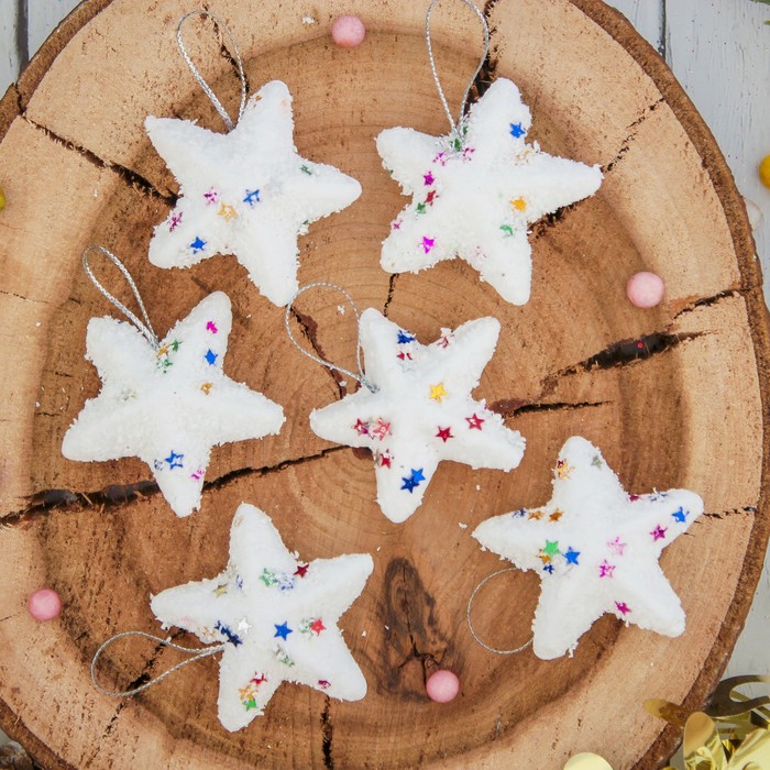 Украшение ёлочное "Полярная звезда" (набор 6 шт) 5*5 см