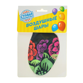 

Шар латексный 17" "Цветы неон", 1 шт., цвет черный