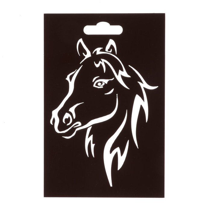 Трафарет пластик "Голова лошади" 15х10 см