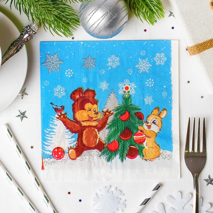 Салфетки бумажные "С Новым годом!", ёлочка, 33 х 33, набор 20 шт.