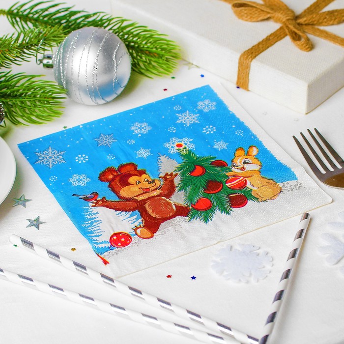 Салфетки бумажные "С Новым годом!", ёлочка, 33 х 33, набор 20 шт.