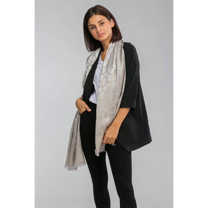 Палантин женский Этель "Лейла", размер 70*180 см, цвет серебряный