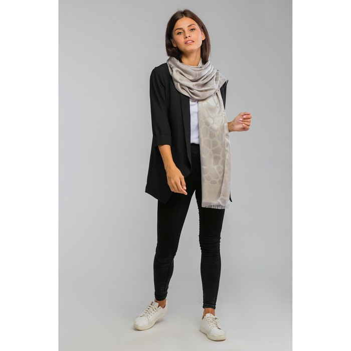 Палантин женский Этель "Лейла", размер 70*180 см, цвет серебряный