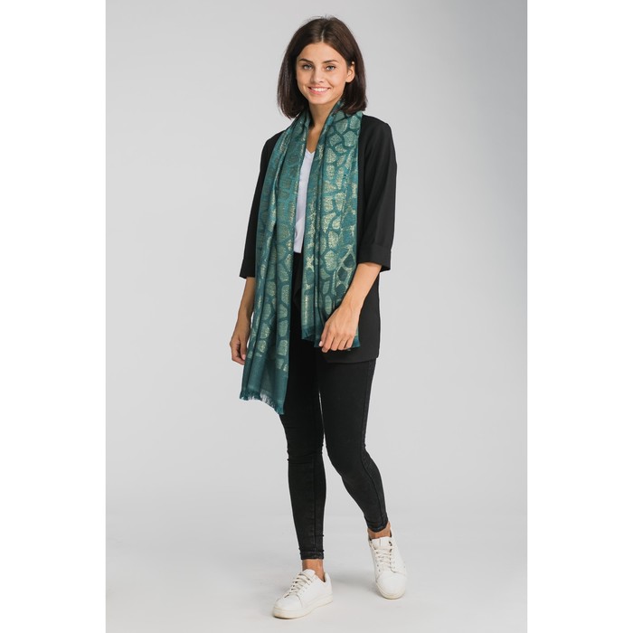 Палантин женский Этель "Лейла", размер 70*180 см, цвет зеленый