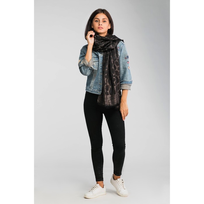 Палантин женский Этель "Лейла", размер 70*180 см, цвет чёрный