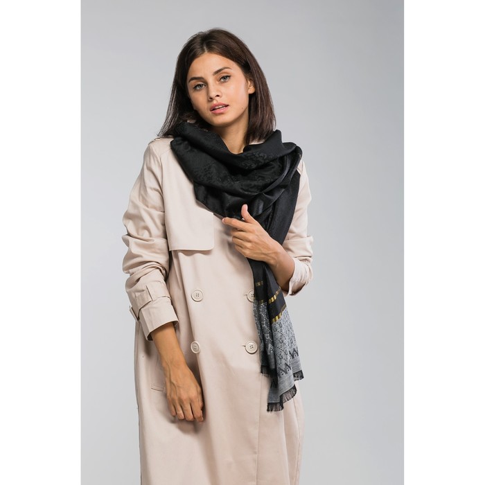 Палантин женский Этель "Ясмин", размер 70*180 см, цвет чёрный