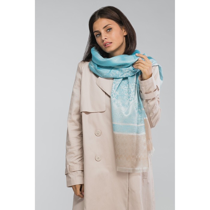 Палантин женский Этель "Ясмин", размер 70*180 см, цвет голубой