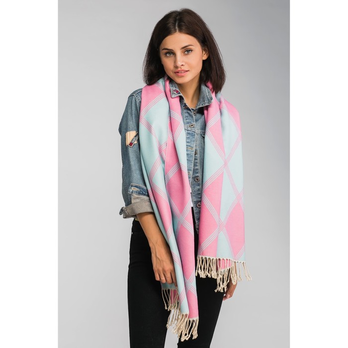 Палантин женский MINAKU "Ханна", размер 70*180 см, цвет розовый/голубой