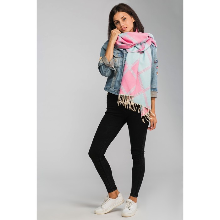 Палантин женский MINAKU "Ханна", размер 70*180 см, цвет розовый/голубой