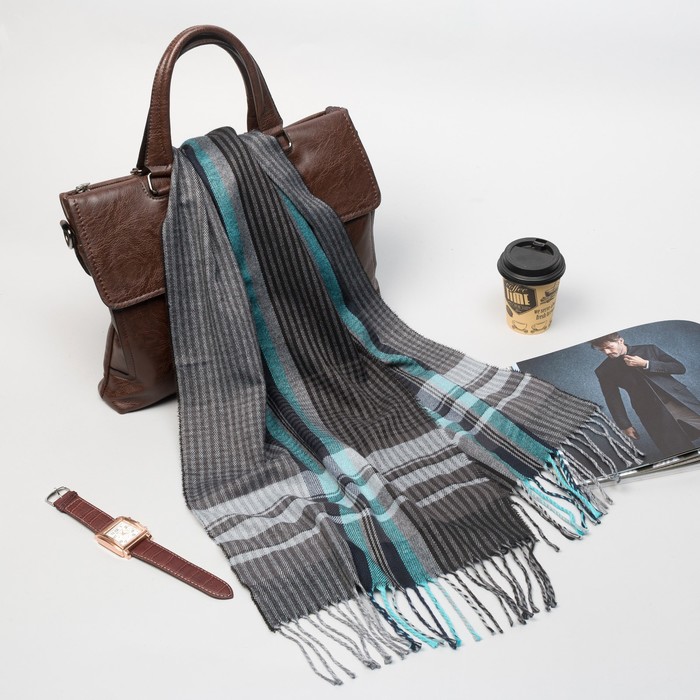 Палантин мужской Этель "Леонард", размер 30*170 см, цвет серый/брюзовый