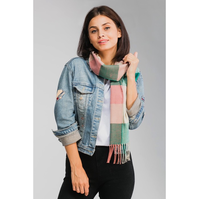 Палантин женский Этель "Джули", размер 30*170 см, цвет зелёный/жёлтый/оранжевый