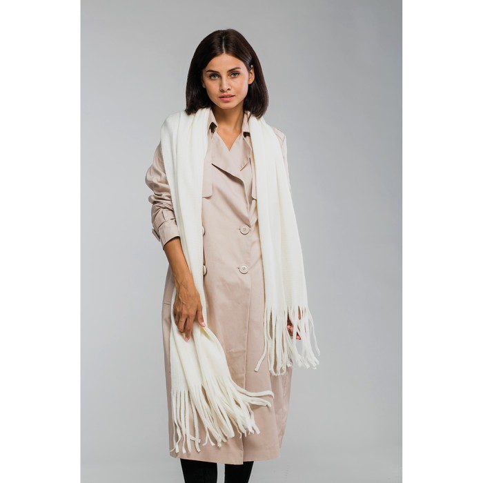 Палантин женский MINAKU "Астрид", размер 45*200 см, цвет белый