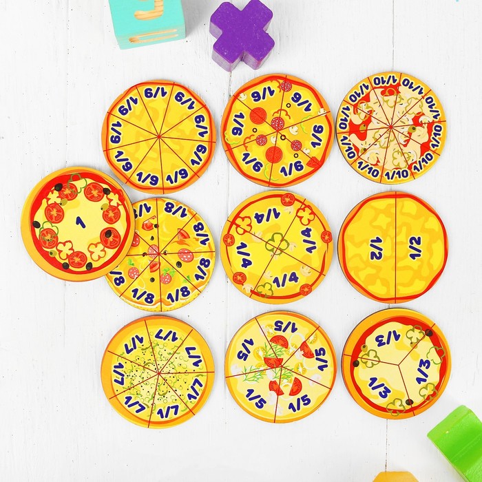 Развивающая игра "Дроби-пицца"