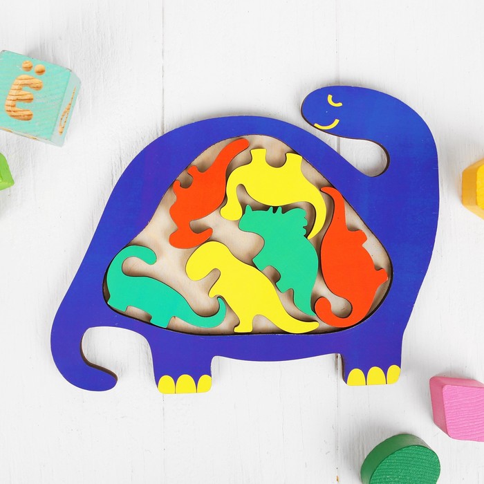 Головоломка "Динозаврик цветной"